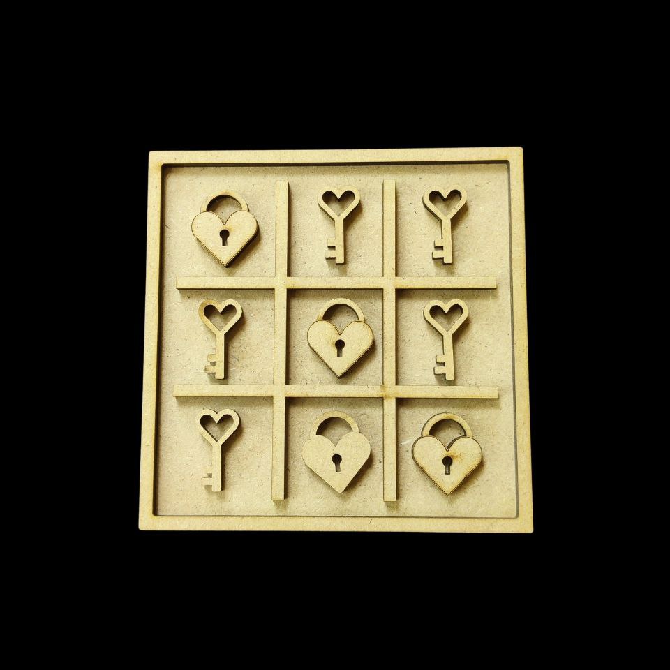 Locks & Keys - Layered Tic Tac Toe MDF Base - Valentine's