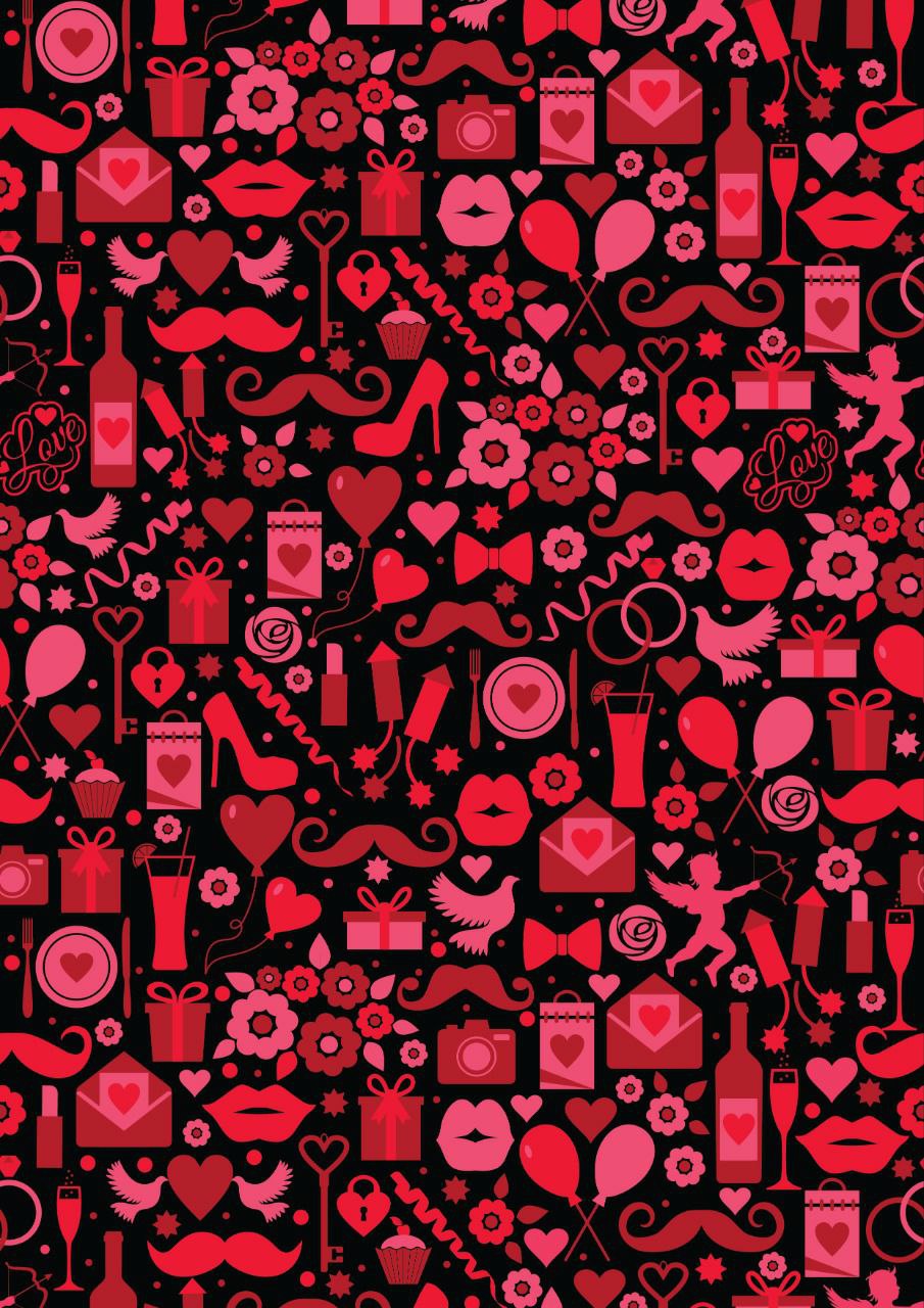 Love Elements -Dark ( Decoupage Sheets - Valentine's )