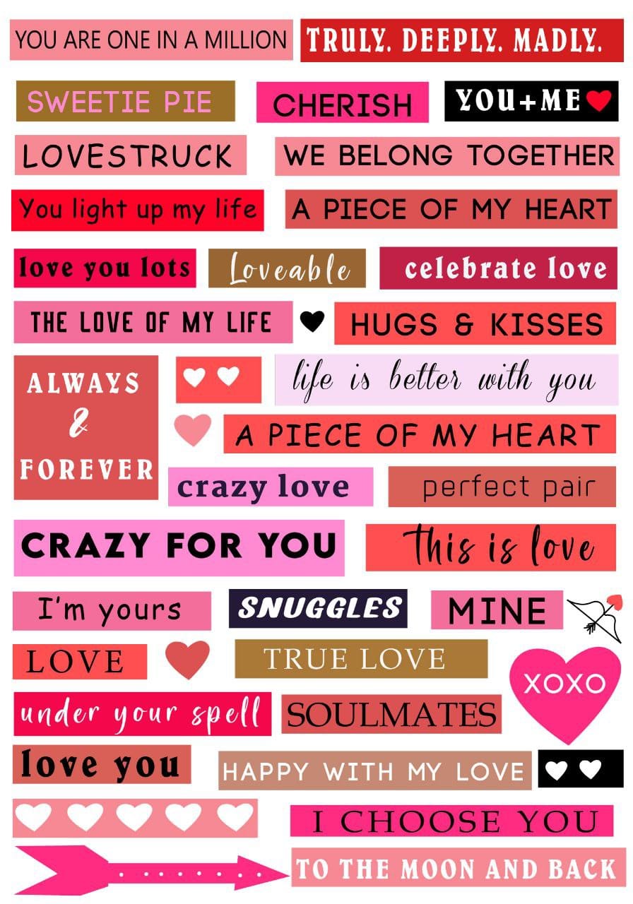 Love strips ( Instant Transfer Sheets )