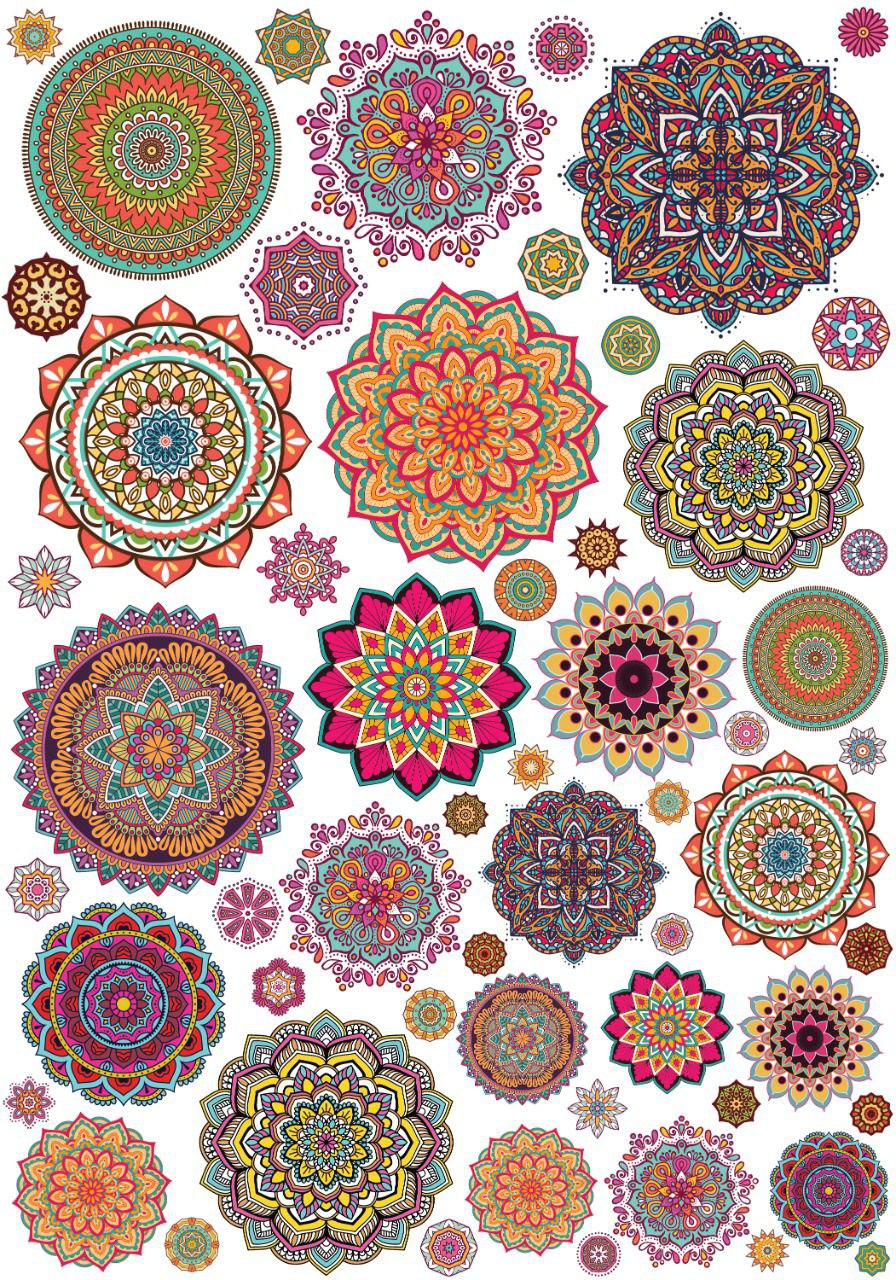 Kaleidoscopic Mosaic Tiles ( Instant Transfer Sheets )