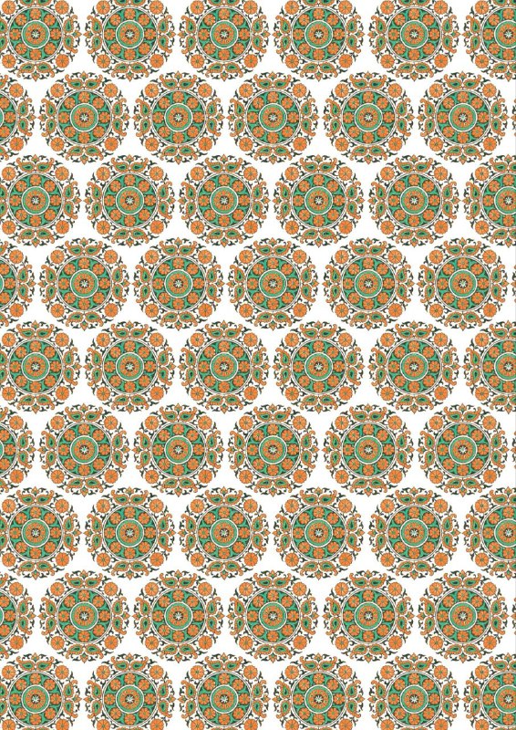 Mandala Fabric Seamless - Royal green (Decoupage paper )