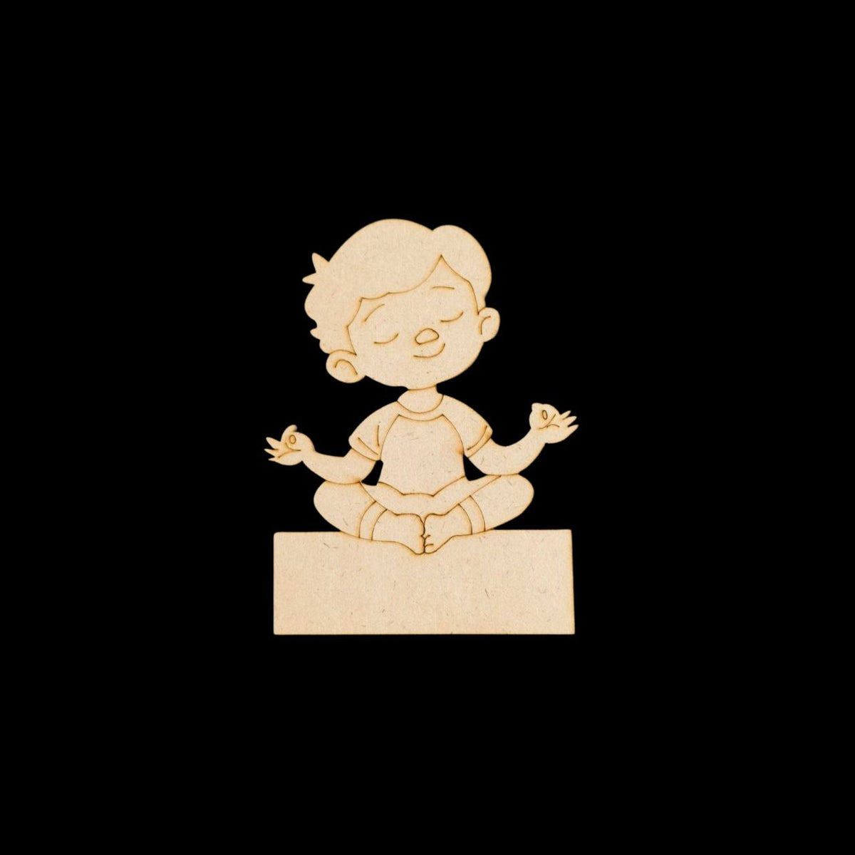Meditating Boy (Mini Fridge Magnet Name Board) MDF