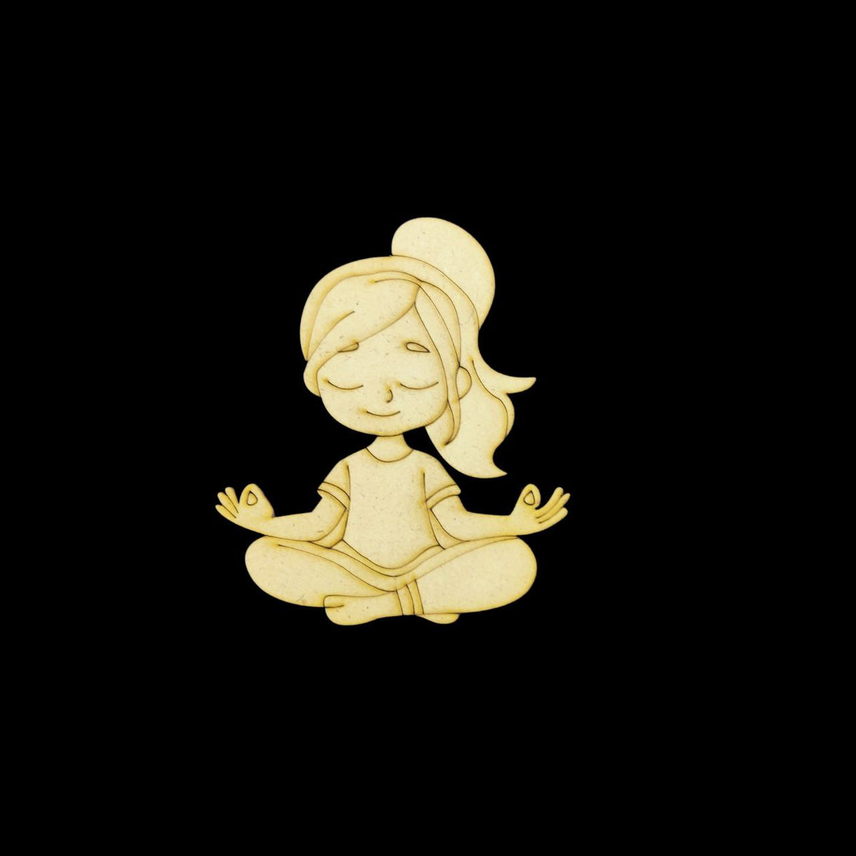 Meditating Girl (MDF - Premarked Painting base)