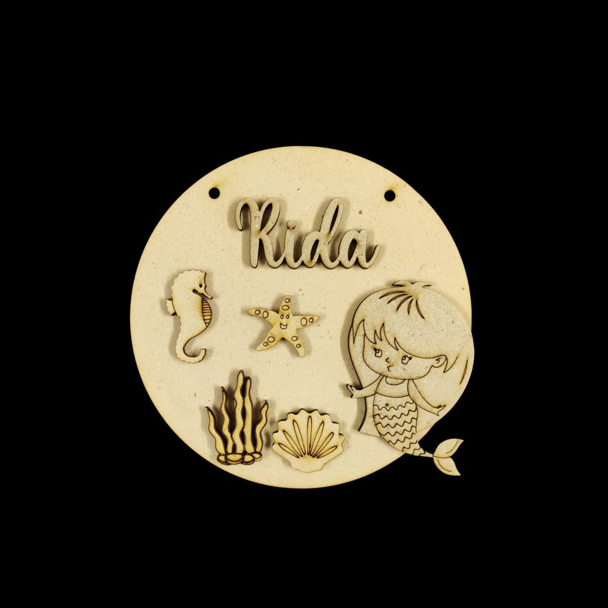 Mermaid & Friends ( MDF Kids Mini Name Plates ) Personalised
