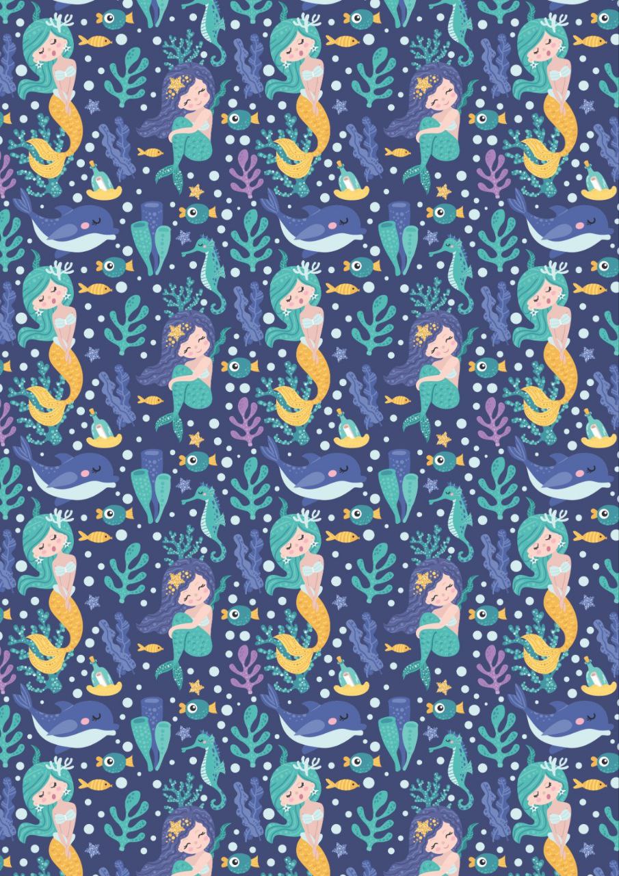 Mermaid - Seamless pattern (Kids - Decoupage Papers )
