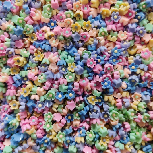 Mini Floral Pastel Charms - Plastic