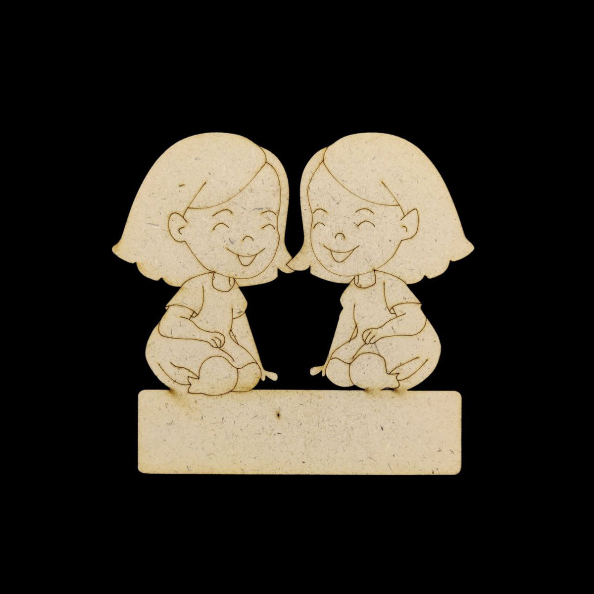 Mini Twin besties (MDF Mini Fridge Magnet Name Board) Friendship Day