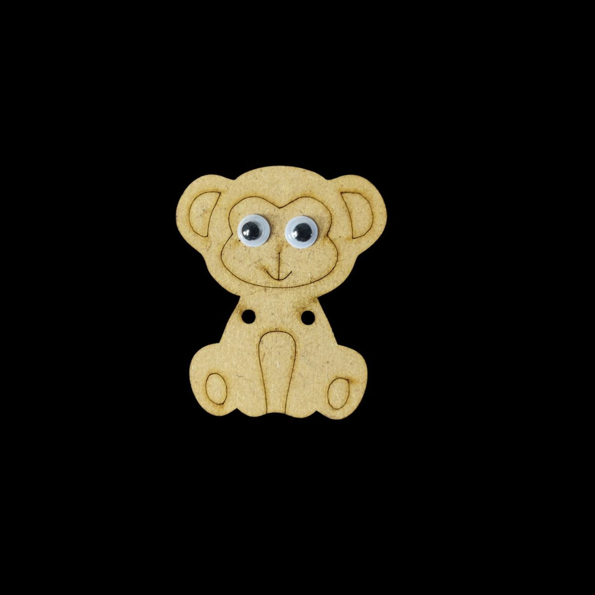 Monkey Smiling - Googly Eyes Rakhi Base (MDF)