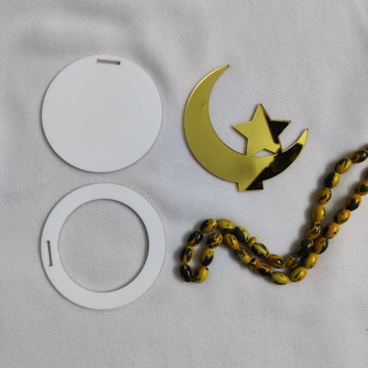 Moon Star mini Khajoor Dates Tray (Acryilc) Islamic Collection