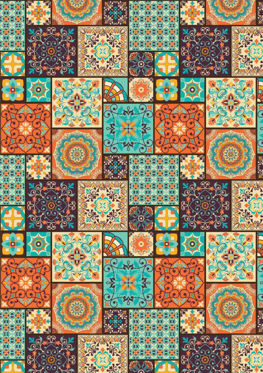 Kaleidoscopic Mosaic Tiles ( Instant Transfer Sheets )