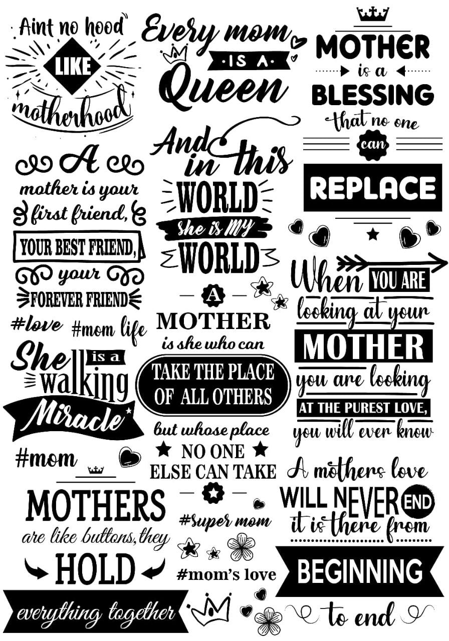 Mother Quotes ( BnW ) ( Instant Transfer Sheets )