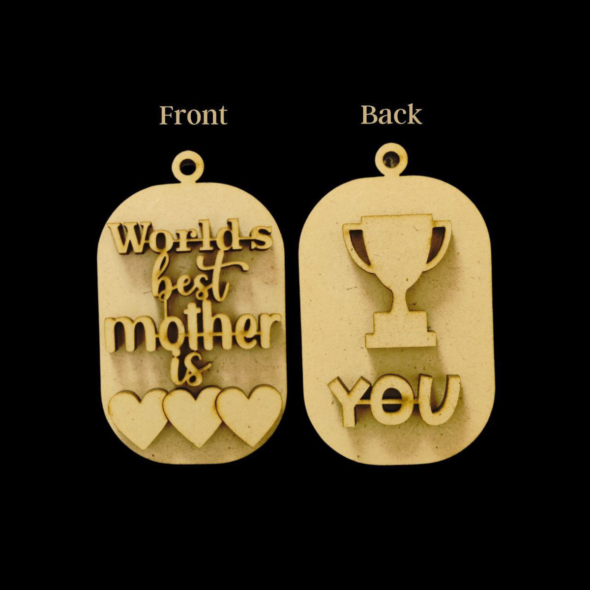 Mother's Day 5 ( Front Back MDF Keychain bases )