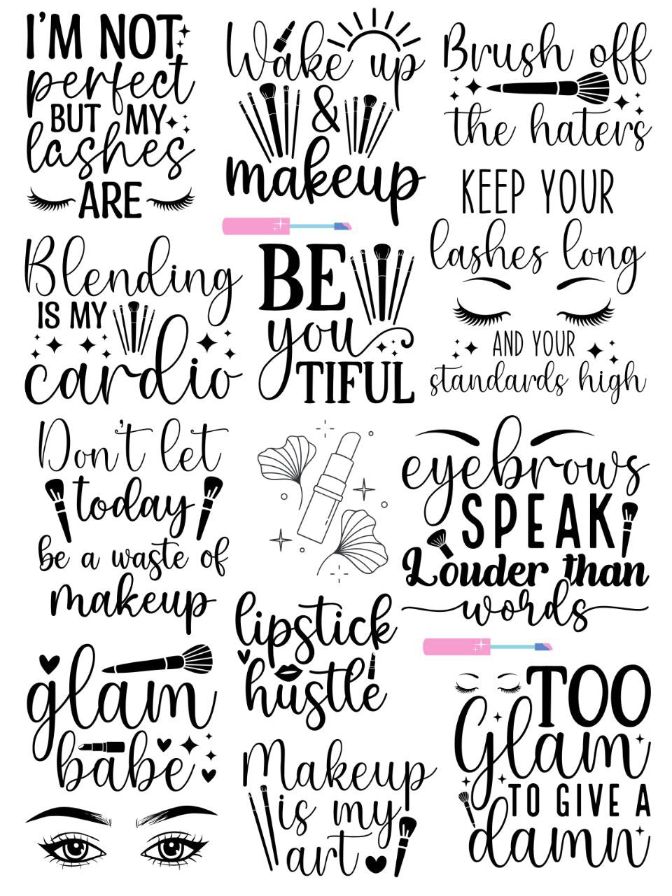 Motivational Quotes - Women (Instant Transfer Sheet) 1