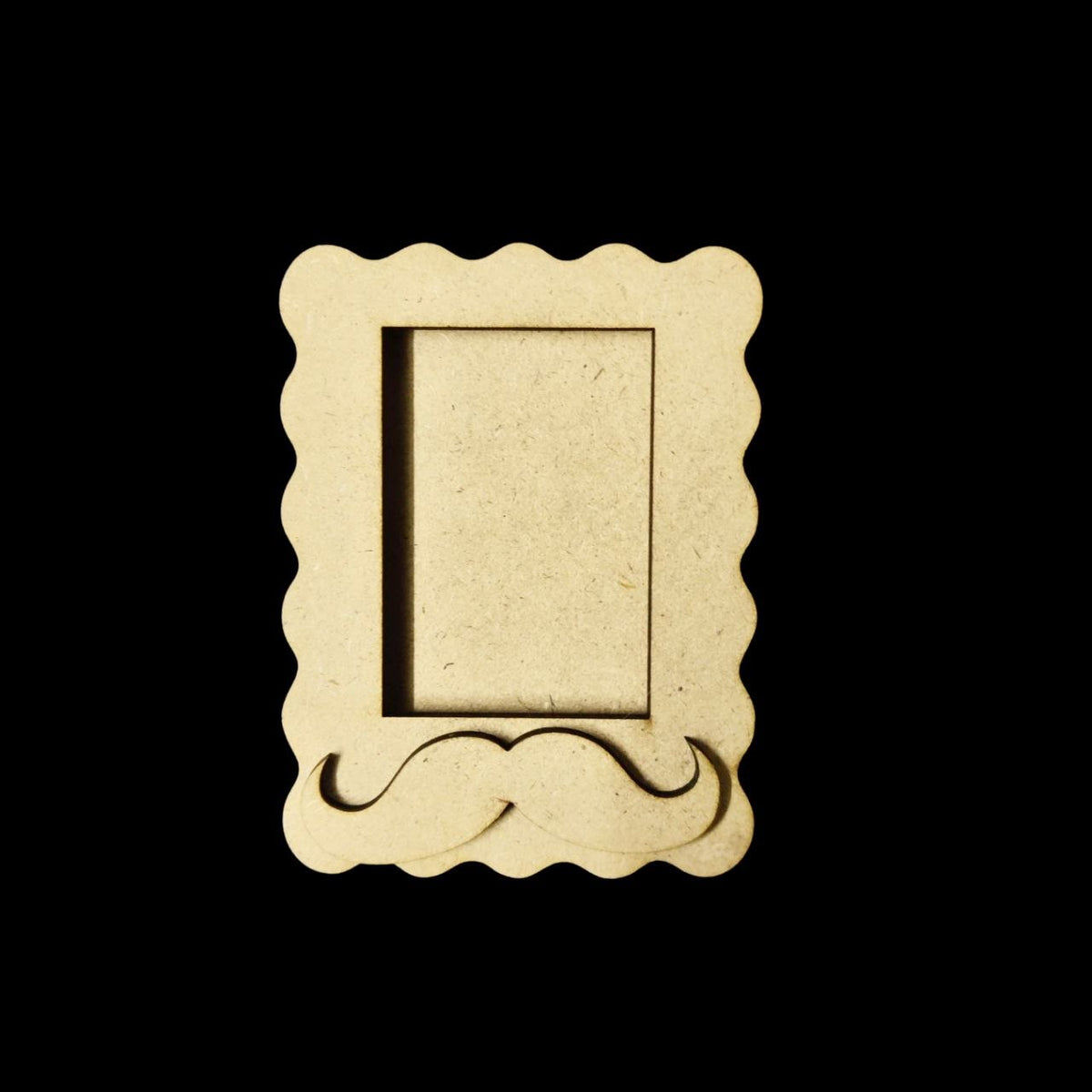 Moustache - MDF Scalloped Photo Fridge Magnet Base - Father's Day