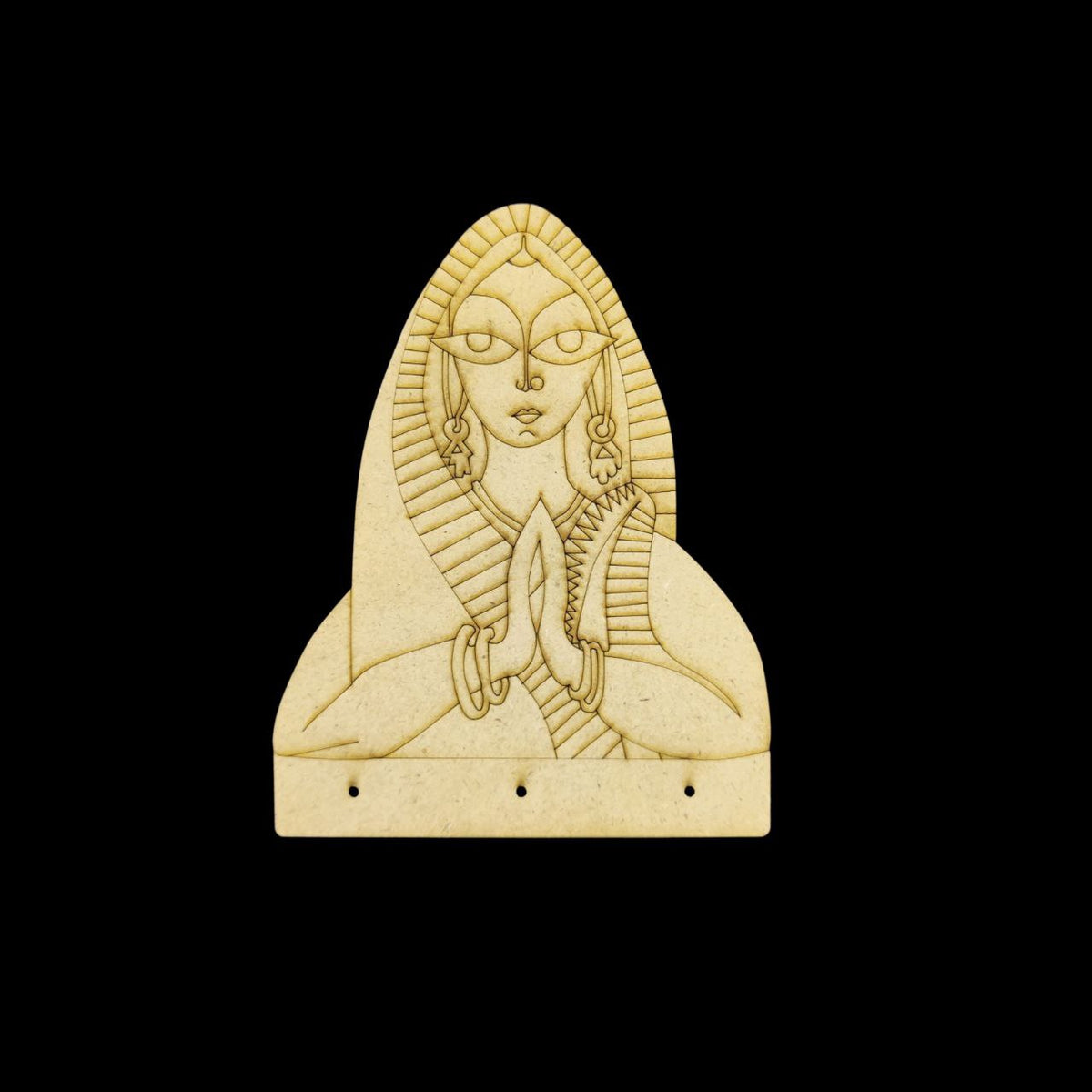 Namaste Lady - Kalighat Art (MDF Mini Keyholder Folk Art)