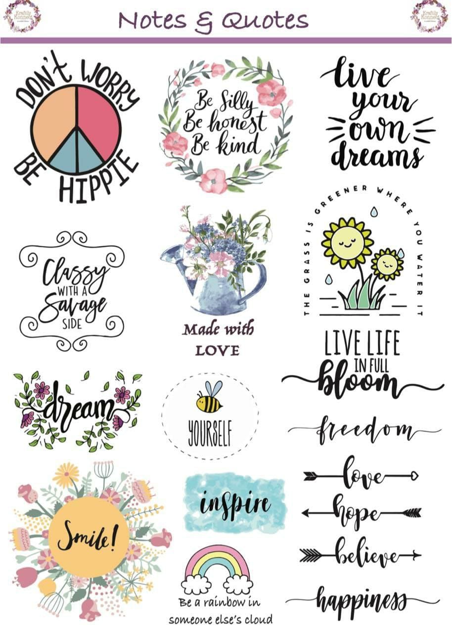 Notes n Quotes ( Instant Transfer sheet )