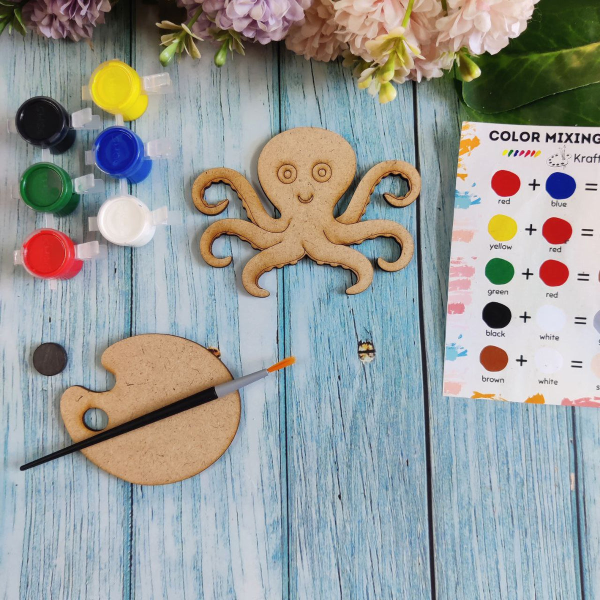 Octopus (Fridge Magnet DIY kit) MDF