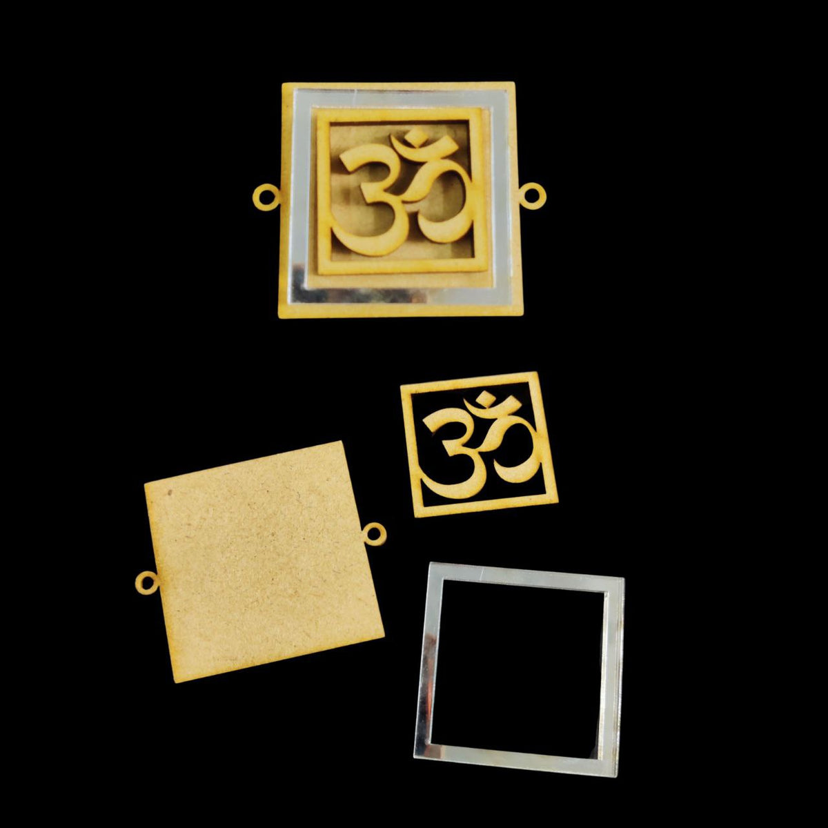 Om symbol - Traditional Rakhi with silver acrylic (MDF)