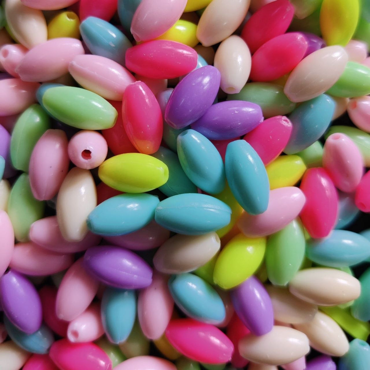 Oval Candies - Colourful Plastic Beads