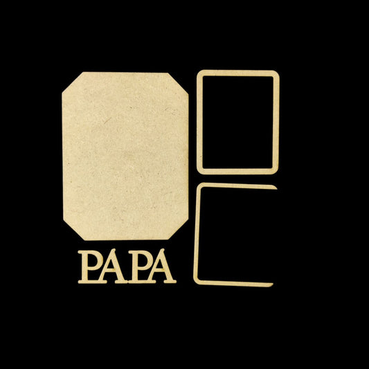 Papa - MDF Photo Fridge Magnet Base - For Father