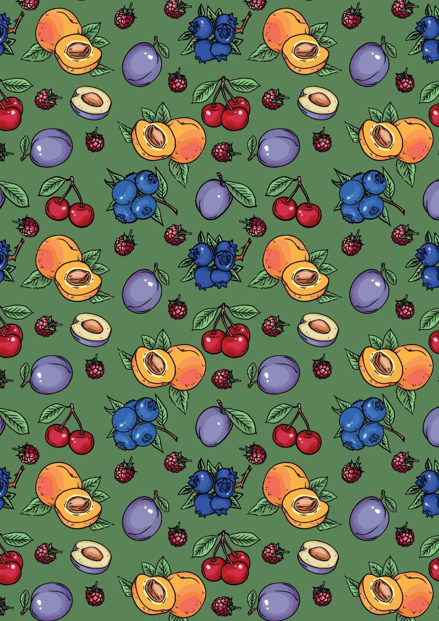 Peach Cherries n Berries ( Decoupage papers )