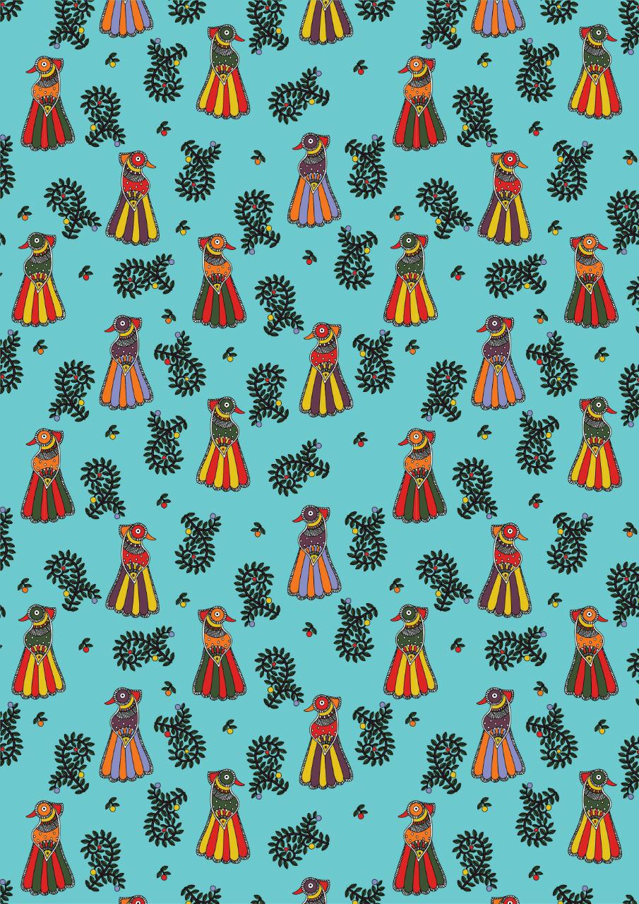 Peacock Madhubani art - ( Decoupage Papers )