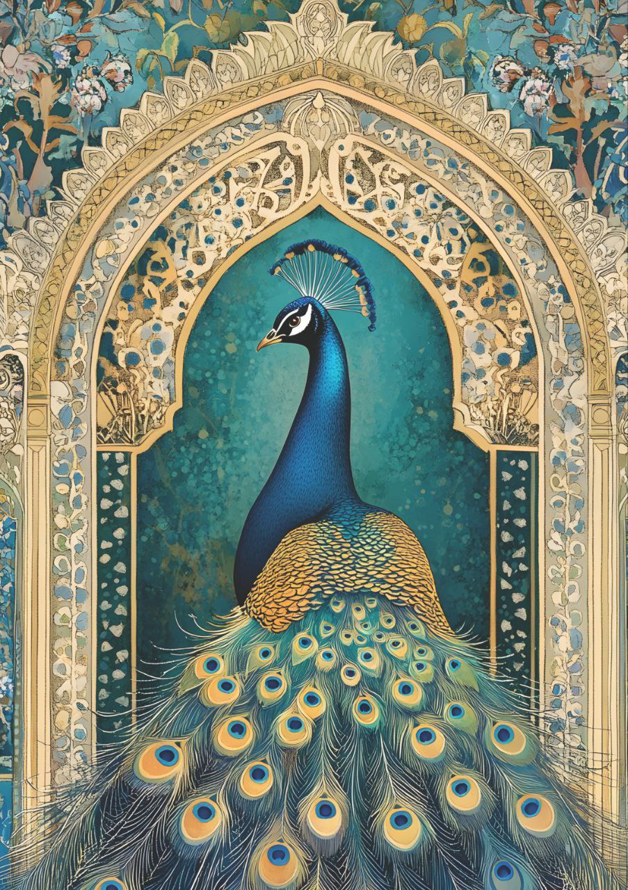 Peacock Mistress Wall Art (Full Size - Decoupage Paper)