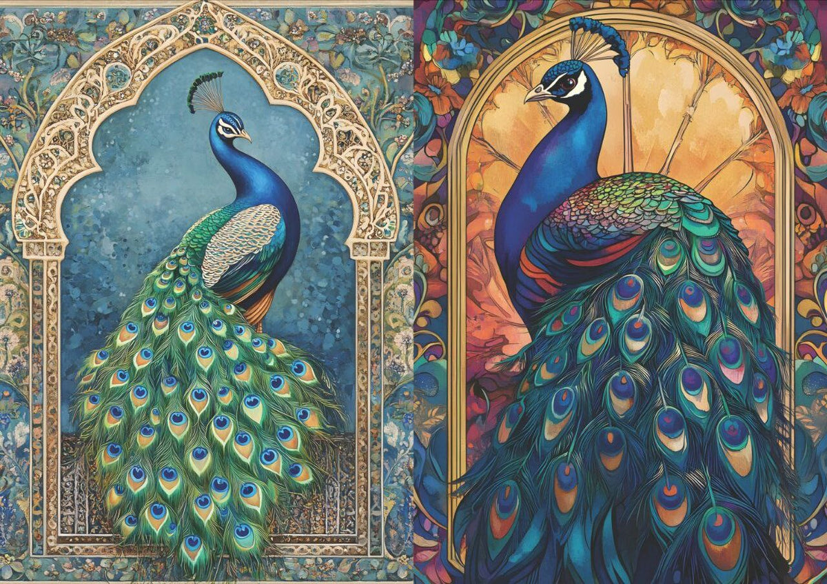 Peacock Wonders - 2 (Decoupage Paper - 2 in 1)