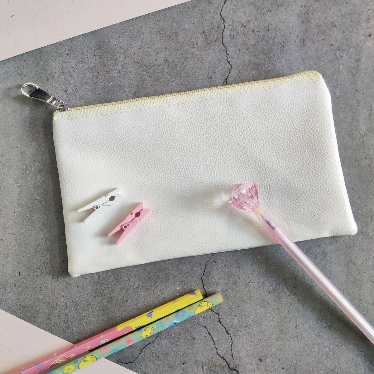 Pencil Pouch ( Faux Leather - Textured )