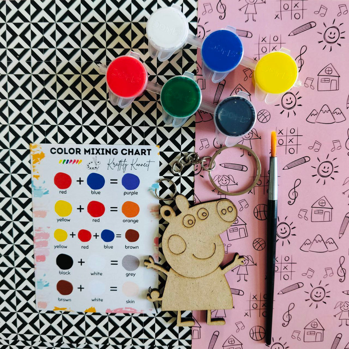 Peppa Pig (DIY Keychain Kit For Kids - MDF)