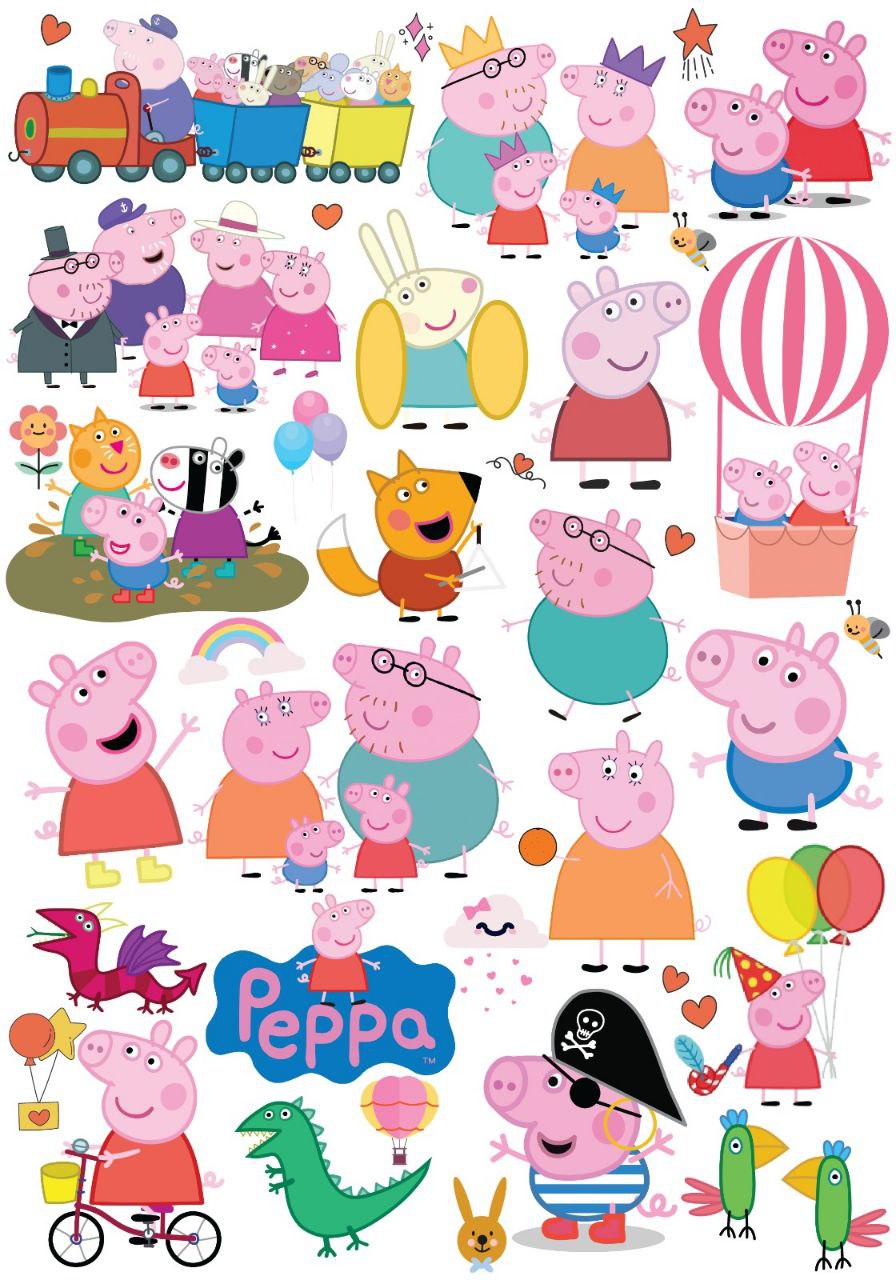 Peppa Pig Family (Kids - Instant Transfer Sheets )