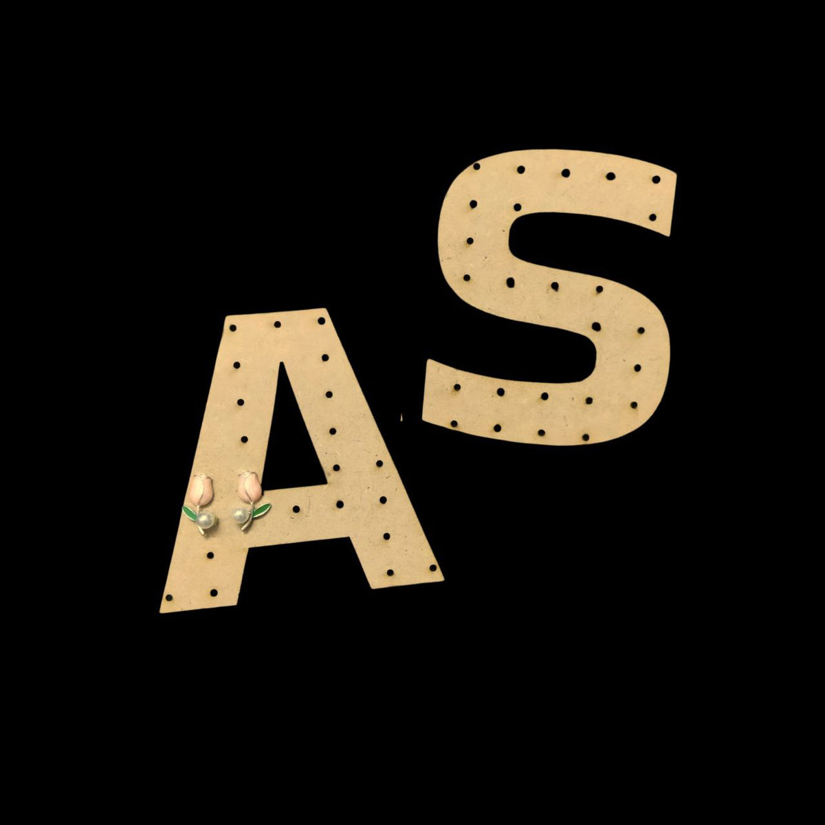 Personalised Mini Travel Earring Holder Monogram (Lasercut MDF)