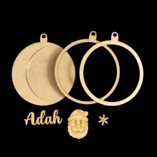 Personalised Shaker ornament (MDF Christmas)