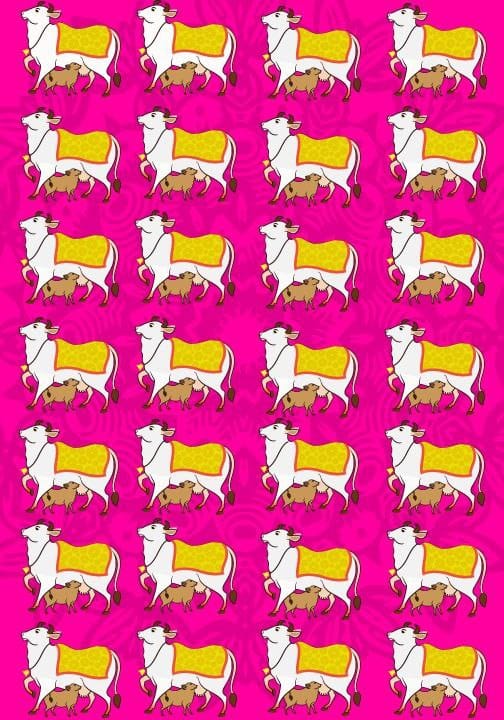 Pichwai Pink ( Instant Transfer sheet )