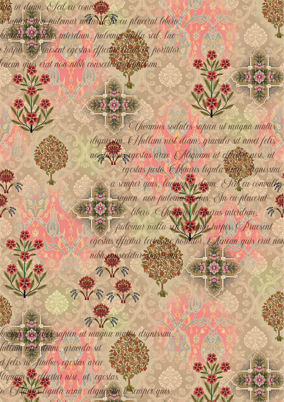 Pink n Script ( Decoupage papers )
