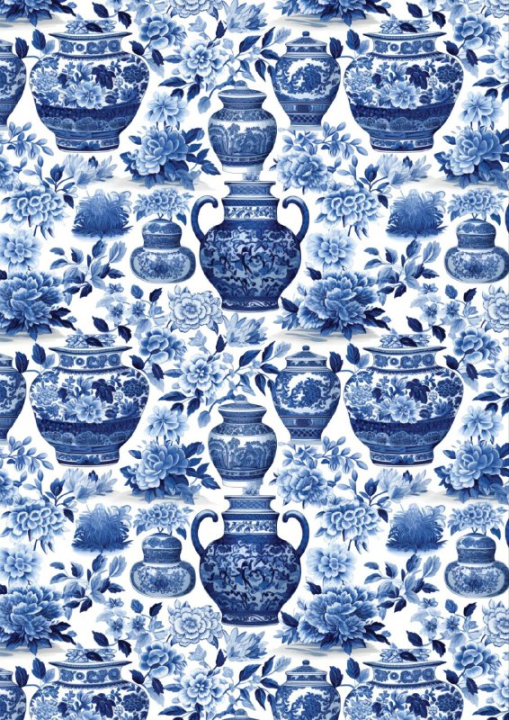 Porcelain Vase Jars (Instant Transfer Sheet)