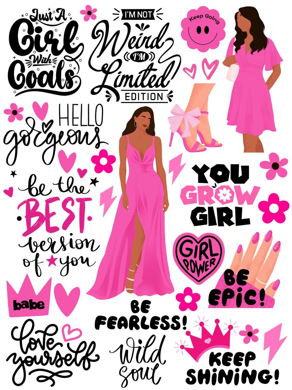 Pink Blush - Quotes - Women(Instant Transfer Sheet)