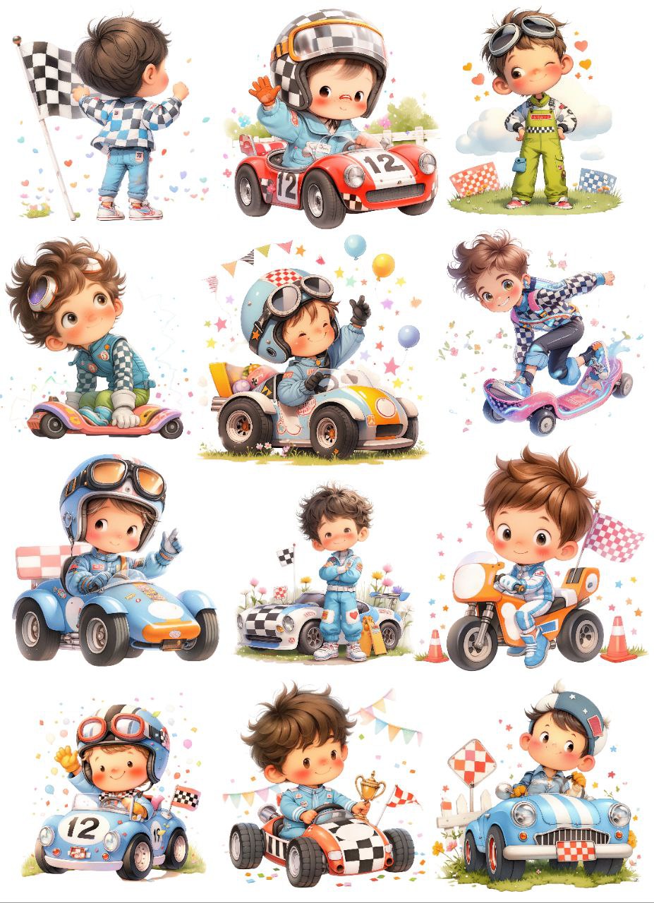 Racer Boy Racing (Instant Transfer Sheet)