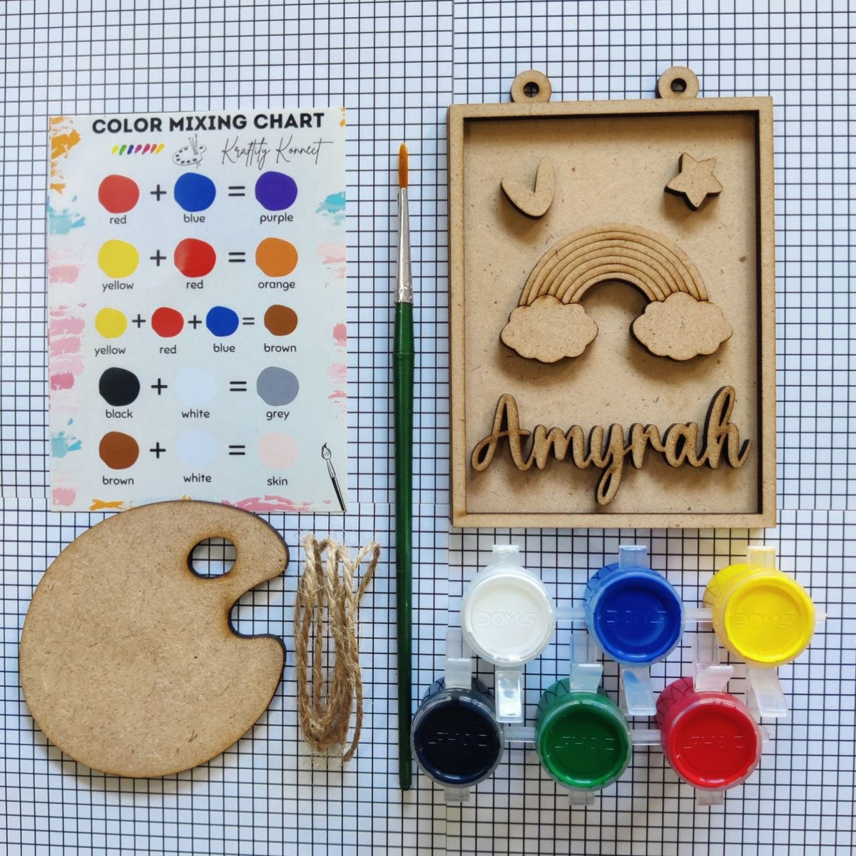 Rainbow - Personalised DIY Name Plate Kit (MDF)