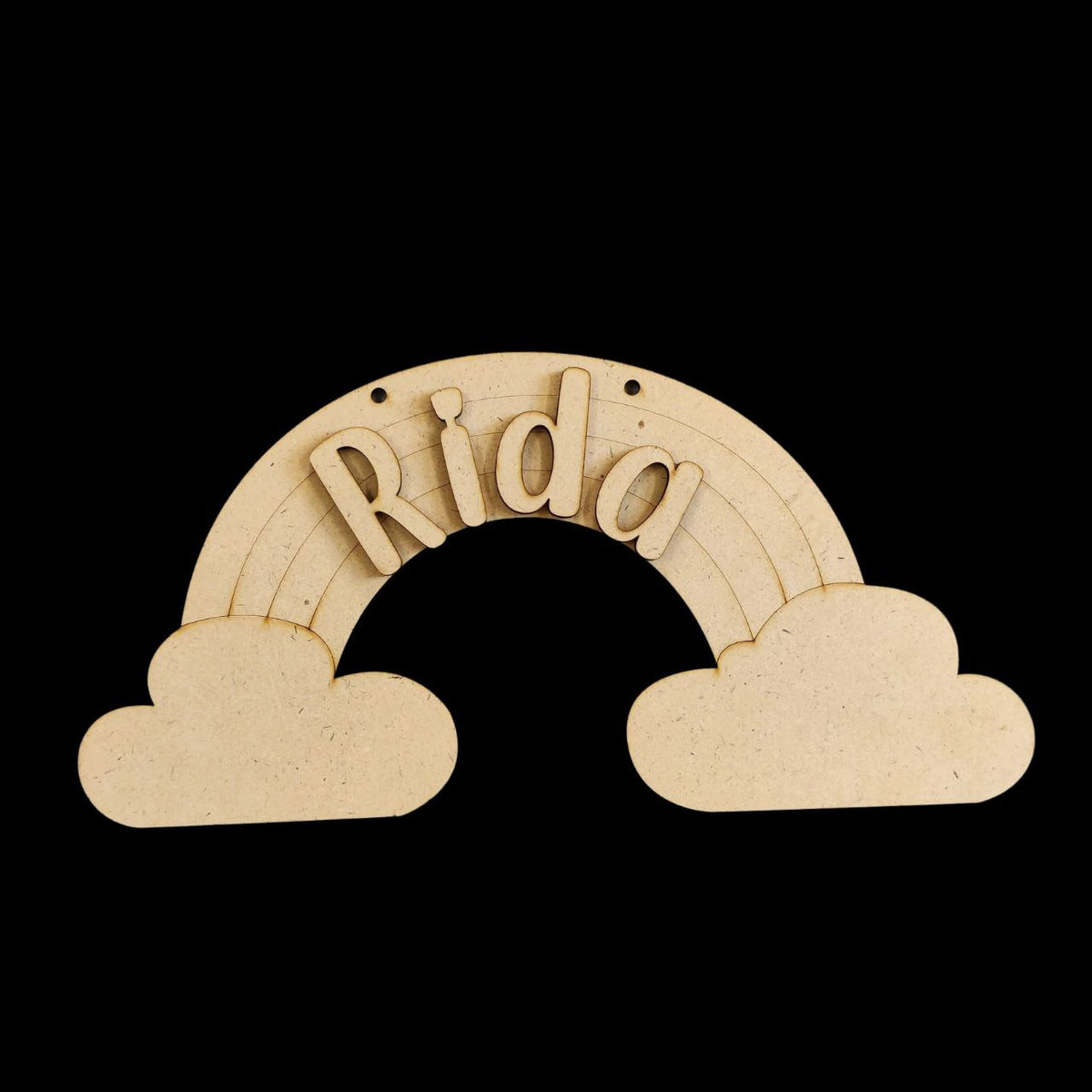 Rainbow - personalised monogram ( Name plate base MDF )