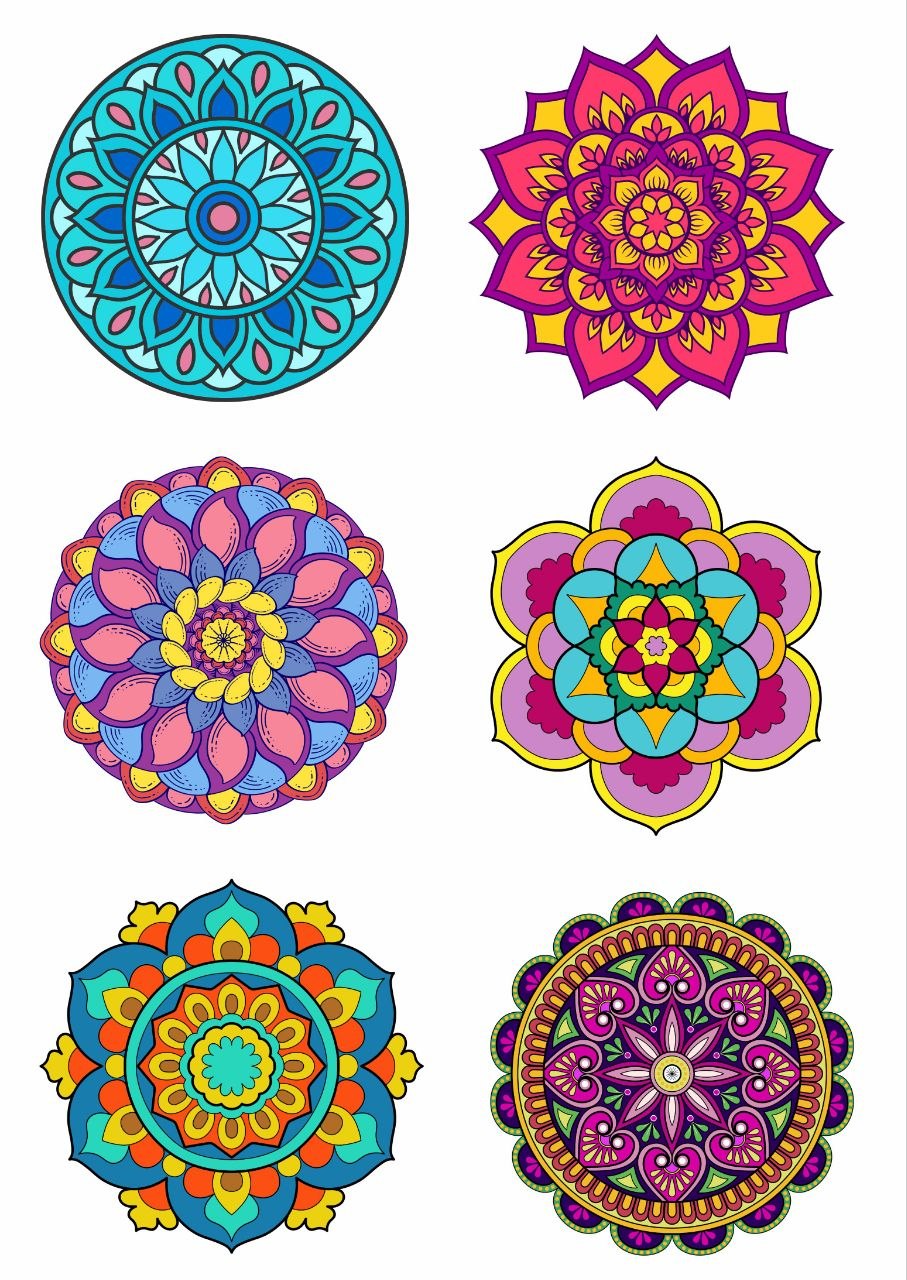 Rangoli Kaleidoscope Mandalas 1 - Press N Peel(UV DTF) Size A6