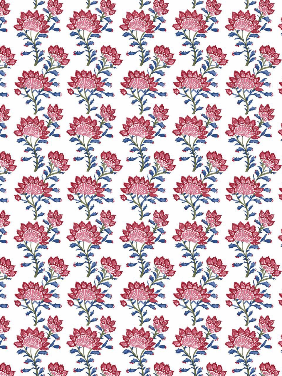 Red Floral - Block Print Seamless