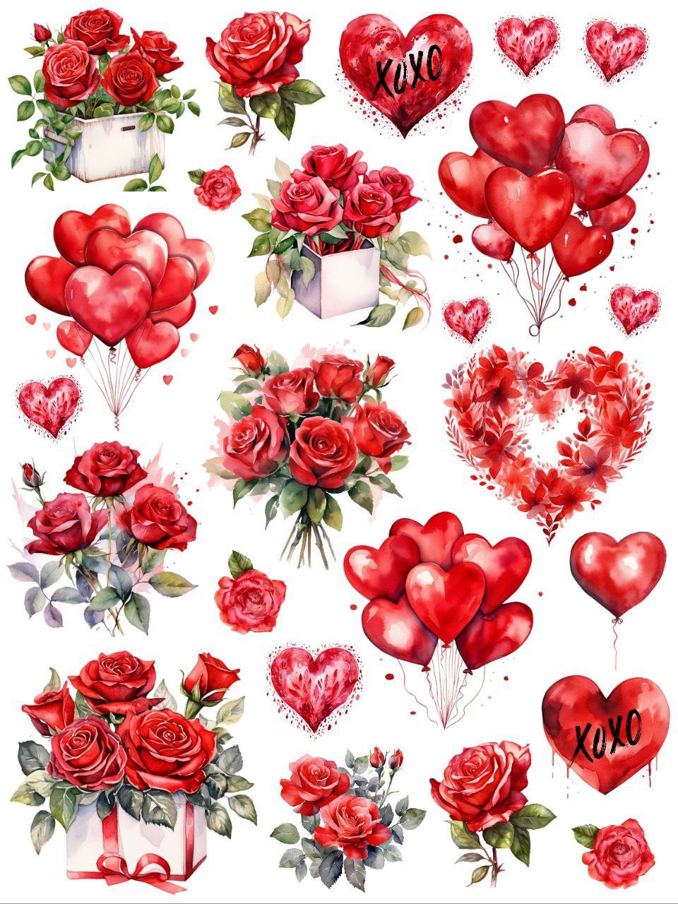 Red for love (Instant Transfer Sheet) Valentine's