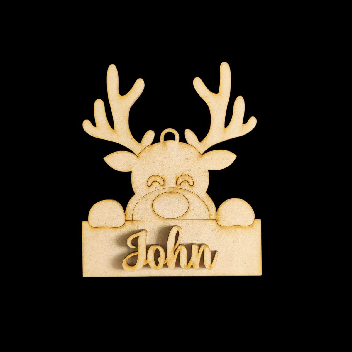 Reindeer - Personalised Name Ornament - (MDF-Christmas Festive)