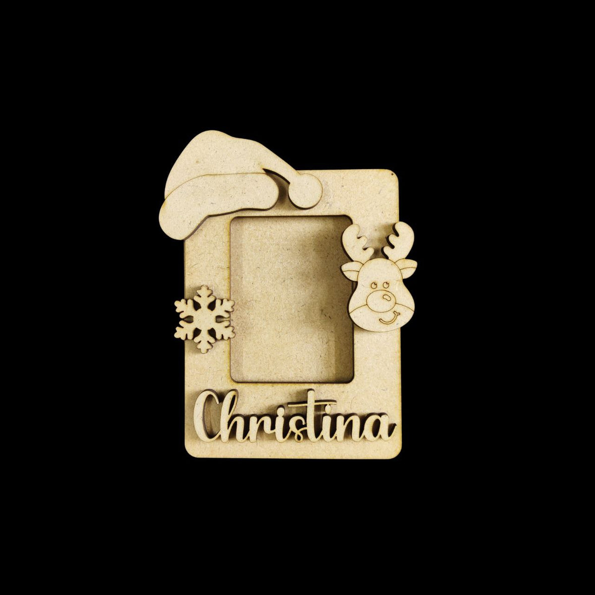 Reindeer - Personalised Photo Fridge Magnet Base (MDF - Christmas)