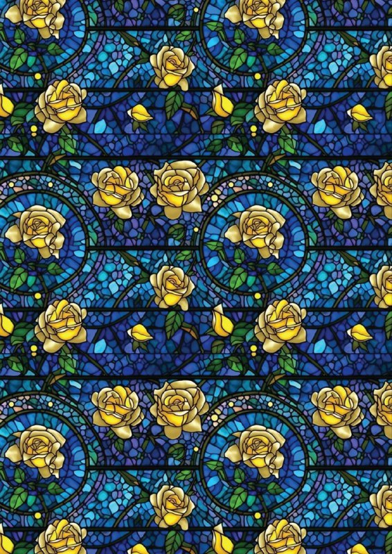 Rose Sky - Stained Glass (Decoupage Paper)