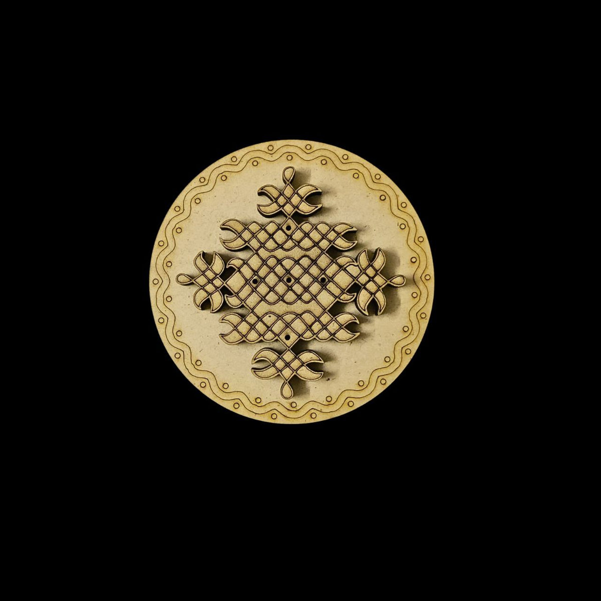 Round Kolam Agarbatti Stand 4 (MDF Lasercut)Diwali Festive Collection