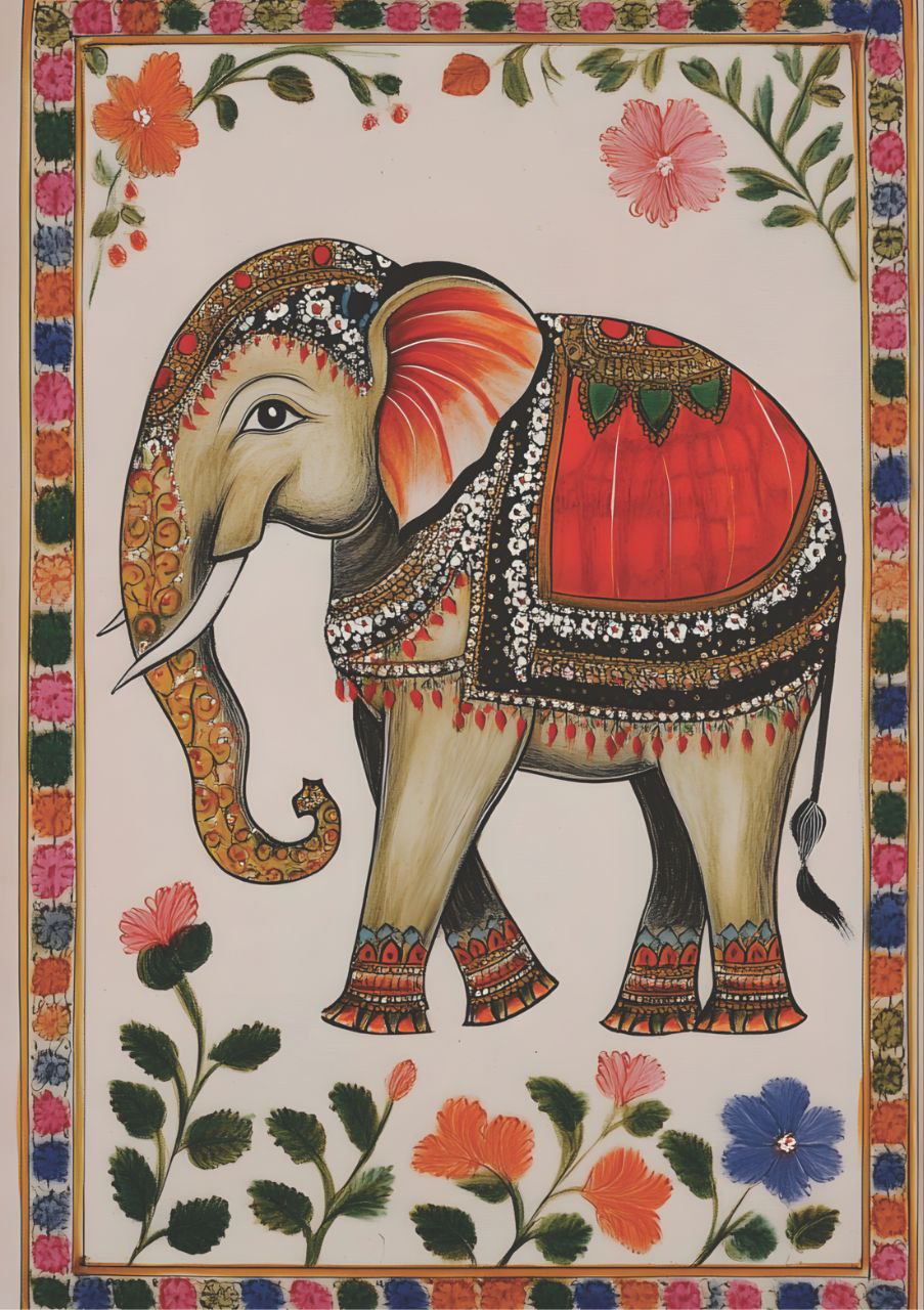 Royal Elephant Wall Art - 3 (Full Size - Decoupage Paper)