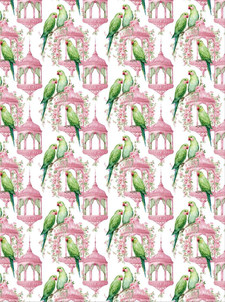 Royal Parrots at Bird palace (Decoupage Paper)