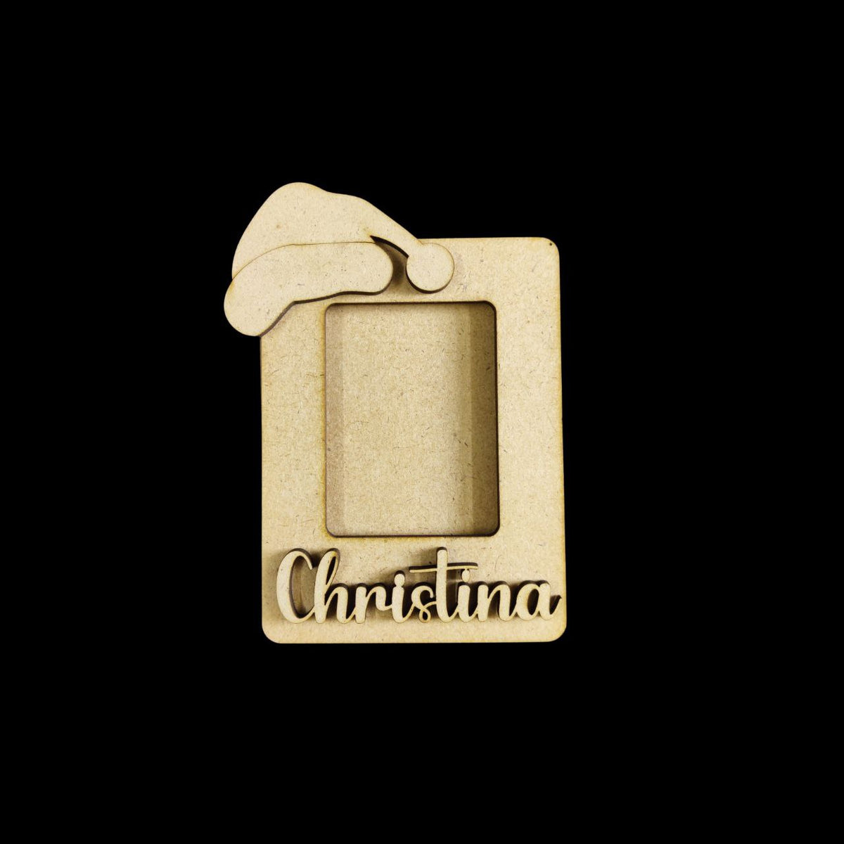 Santa Hat - Personalised Photo Fridge Magnet Base (MDF - Christmas)
